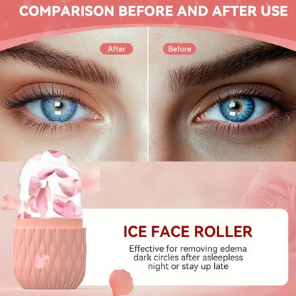 Ice Roller for Face and Eye Reusable Silicone Ice Facial Roller Ice Holder Ice Mold Skin Care Ice Cube Roller for Shrink Pores
